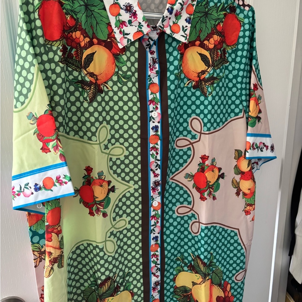 Colorful Fruit Pattern Shirt and Pants Set